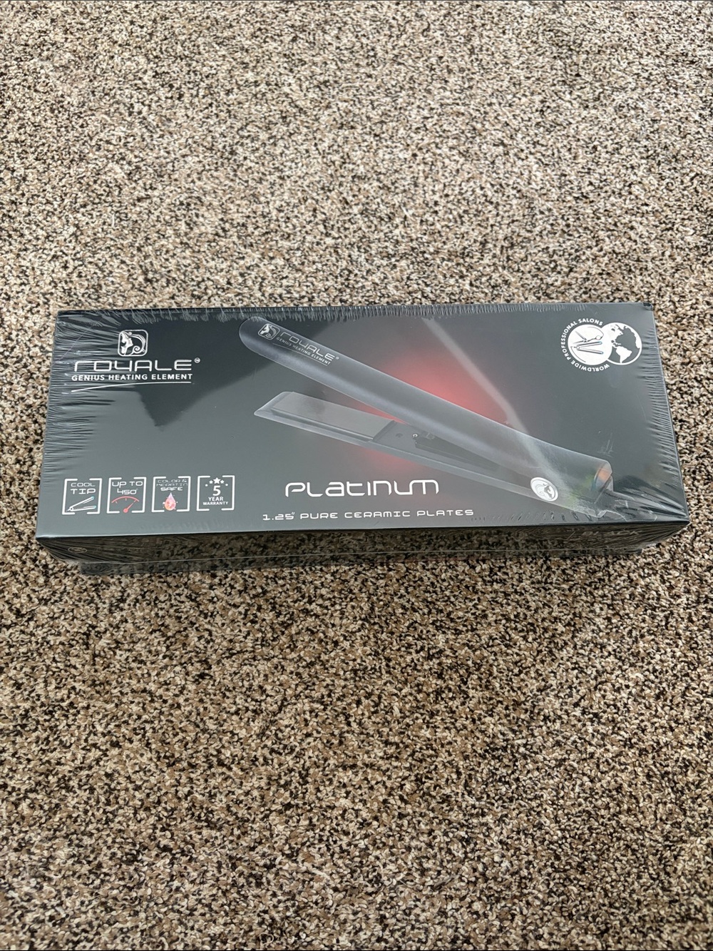 Platinum 1.25" Ceramic Flat Iron Straightener - Black